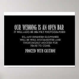 Open Bar Sign Poster