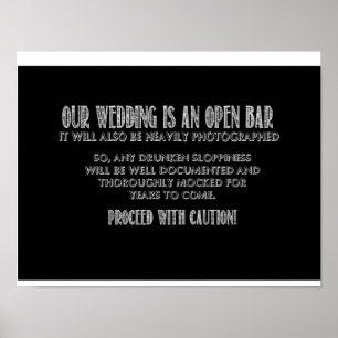 Open Bar Sign Poster