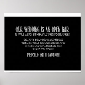 Open Bar Sign Poster