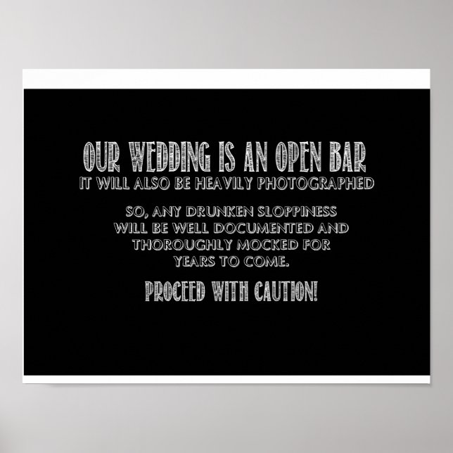 Open Bar Sign Poster (Vorne)