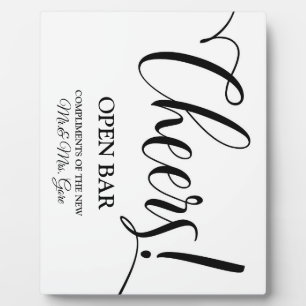 Open Bar sign Tabletop Plaque with Easel Fotoplatte