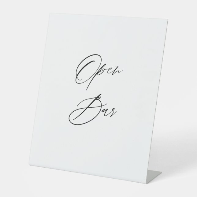 Open Bar Wedding Sign | Bar Tabletop Sign Sockelschild (Vorderseite)