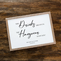 Open Bar Wedding Sign Poster