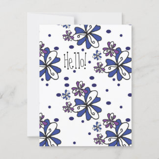 Open Bloom Hello Postcard Postkarte