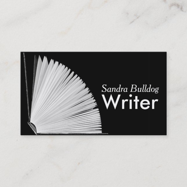 Open Book AUTHORS & WRITERS Business Card Visitenkarte (Vorderseite)