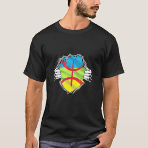 Open Chest Amazigh Flag Berber Herz Tamazight Pro T-Shirt