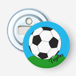 Open for Soccer Fans Mit Monogramm /Football Party Flaschenöffner