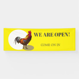 Open Fun Chicken Rooster Banner