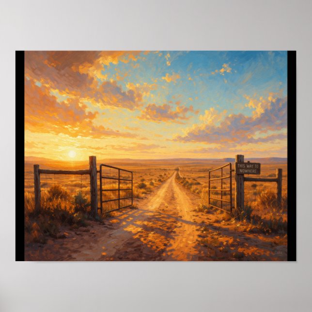 Open gate leading to nowhere poster (Vorne)