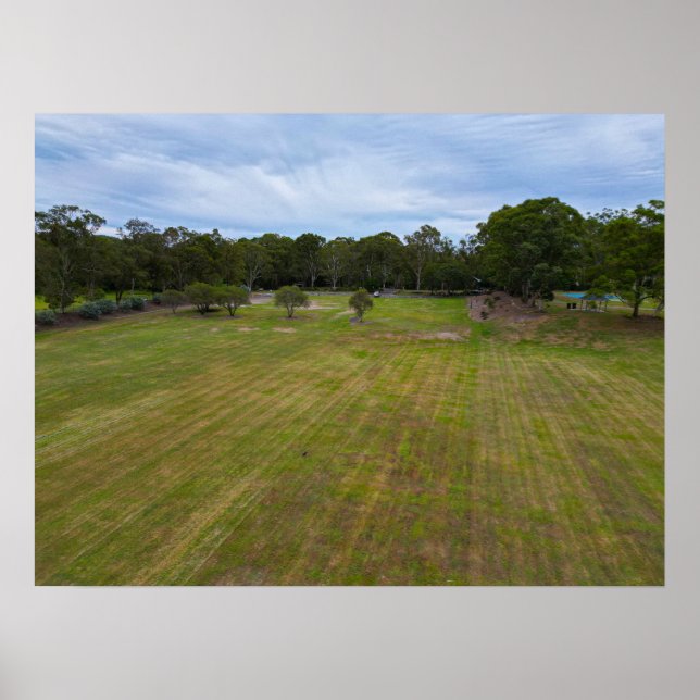 Open Green Field Recreation Park Landschaft Poster (Vorne)