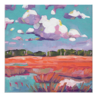 Open Hay Field Art Poster