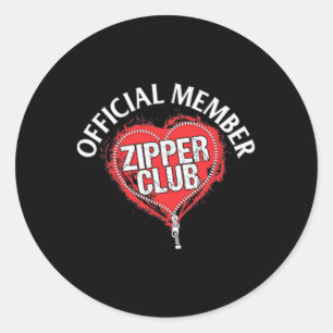 Open Heart Operation Offiziell Zipper Club Mitglie Runder Aufkleber