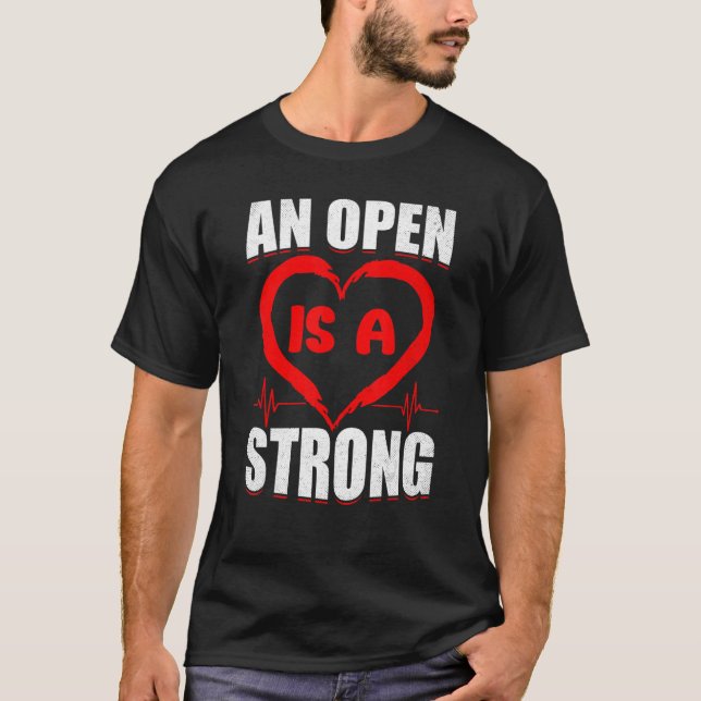 Open Heart Operation Survivor Bypass CHD Patient H T-Shirt (Vorderseite)