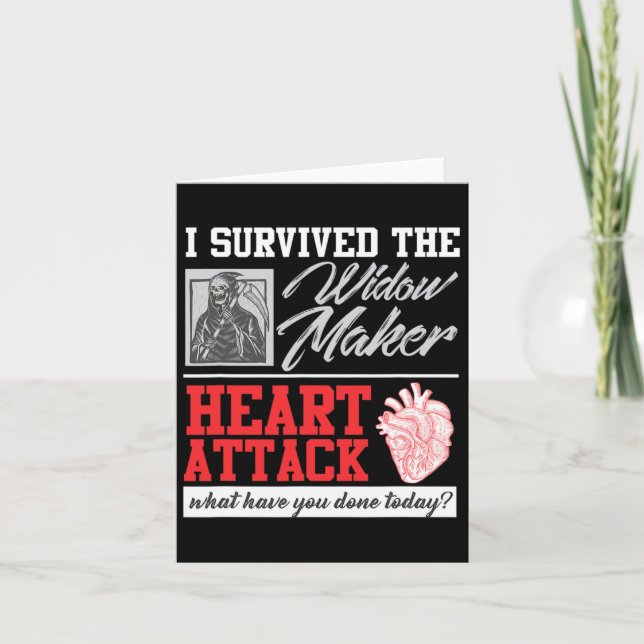 Open Heart Operation Survivor Widow Maker Heart At Karte (Vorderseite)