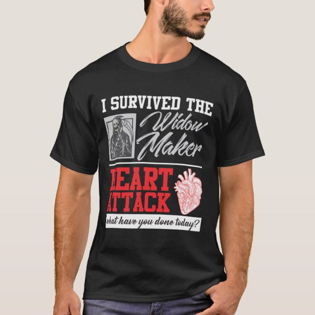 Open Heart Operation Survivor Widow Maker Heart At T-Shirt (Vorderseite)