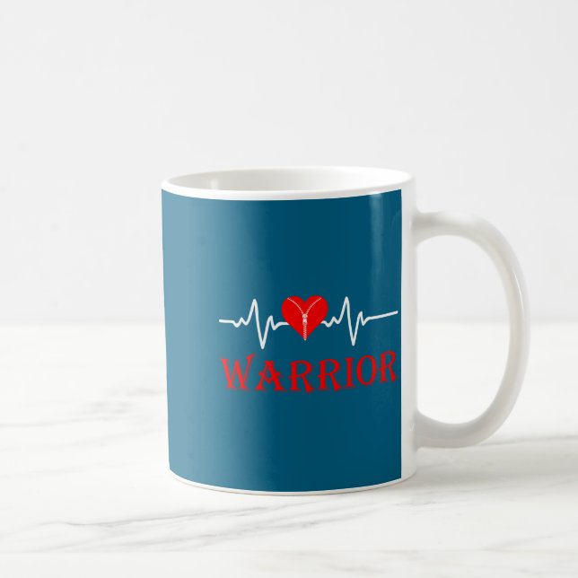 Open Heart Surgery Recovery Survivor Heart Warrior Kaffeetasse (Rechts)