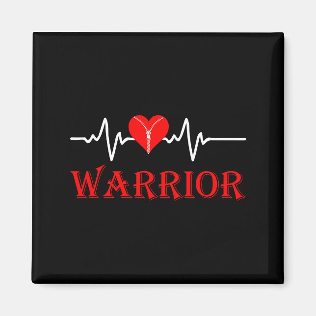 Open Heart Surgery Recovery Survivor Heart Warrior Magnet (Vorne)