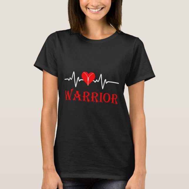 Open Heart Surgery Recovery Survivor Heart Warrior T-Shirt (Vorderseite)