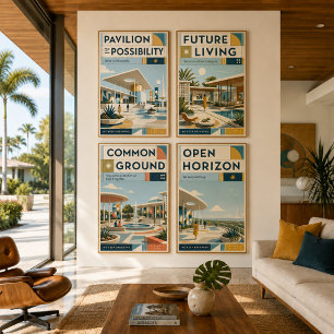 Open Horizon Mid Century Modern Poster