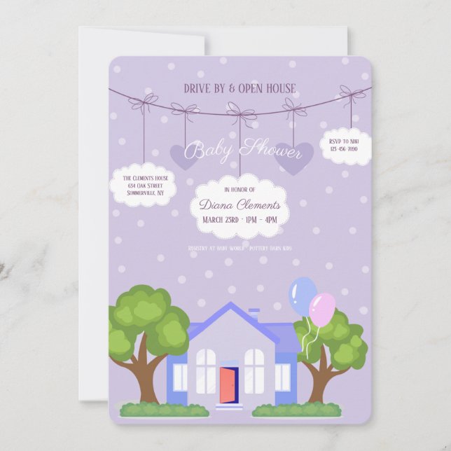 Open House Baby Dusche Einladung (Vorderseite)