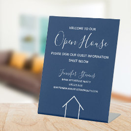Open House Custom Real Anwesen Company Navy Blue Sockelschild