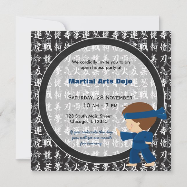 Open House für Kampfkunst Einladung (Vorderseite)