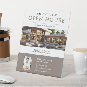 Open House Immobilien Willkommen Sockelschild