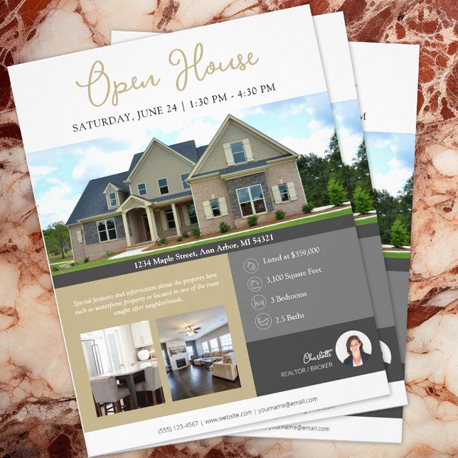 Open House Information Real Anwesen Flyer (Real Estate open house flyer)