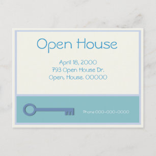 Open House Key Graphic Einladungspostkarte