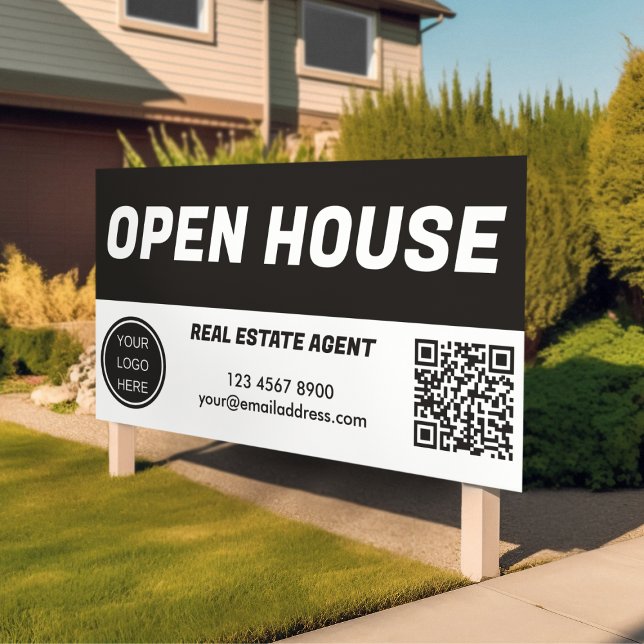 Open House l Black & White Real Anwesen Banner (Von Creator hochgeladen)