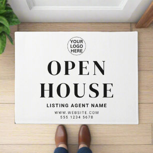 Open House l Real Anwesen Black & White Willkommen Fußmatte
