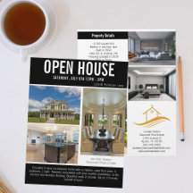 Open House Modernes Black Real Anwesen Listing