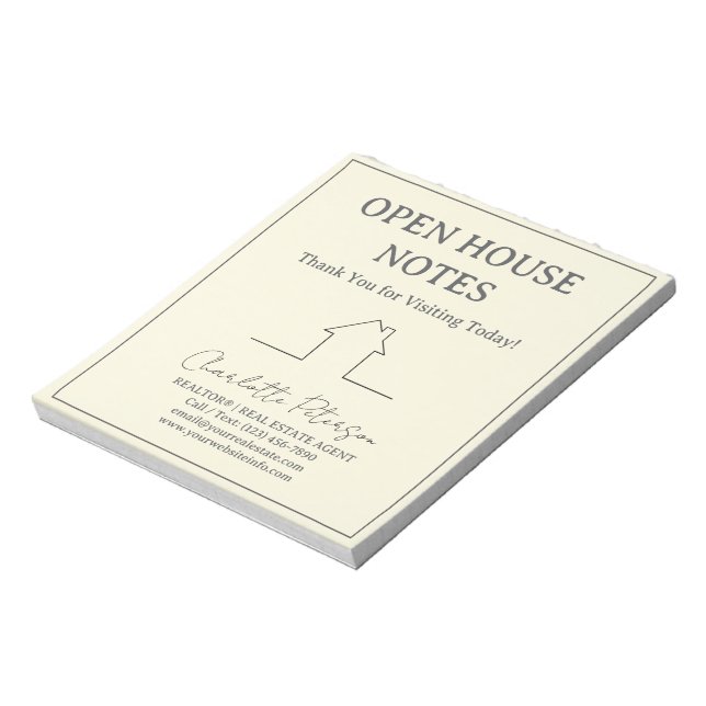 Open House Notepad for Realtors Notizblock (Rotiert)