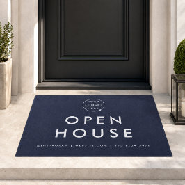 Open House Property Listing Navy Blue Real Anwesen Fußmatte