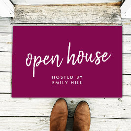Open House Property Listing Pink Real Anwesen Fußmatte