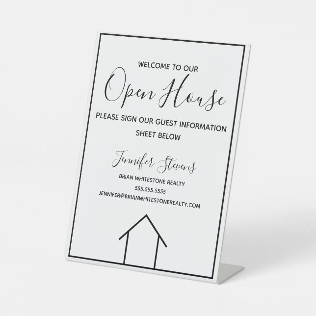 Open House Real Anwesen Agent Custom Realty Compan Sockelschild (Vorderseite)