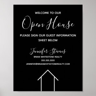Open House Real Anwesen Company Custom Black Poster
