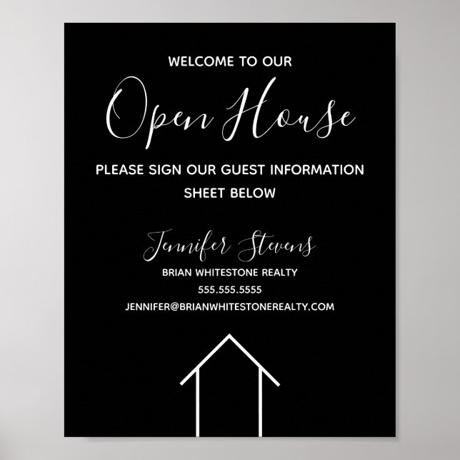 Open House Real Anwesen Company Custom Black Poster (Vorne)