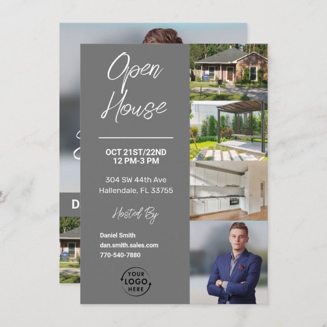 Open House | Real Anwesen Marketing Flyer Einladung (Vorne/Hinten)