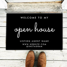 Open House Real Anwesen Modernes Black Realtor Fußmatte