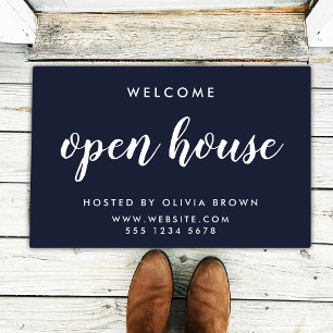 Open House Real Anwesen Navy Blue Realtor Fußmatte