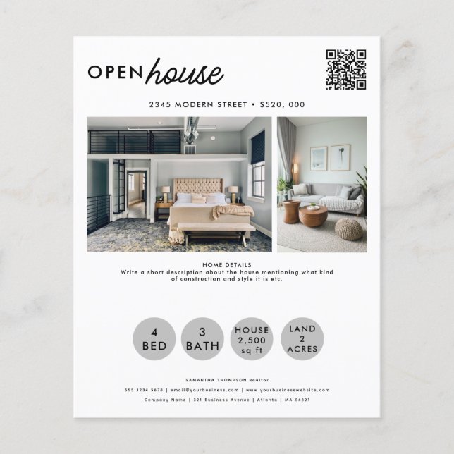 Open House Real Anwesen Nur Marketing Foto aufgeli Flyer (Vorne)