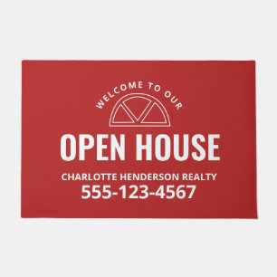 Open House Real Anwesen Red Begrüßungszeichen Fußmatte