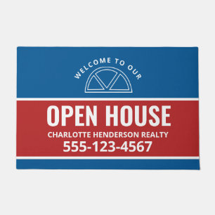 Open House Real Anwesen Red Blue Begrüßungszeichen Fußmatte