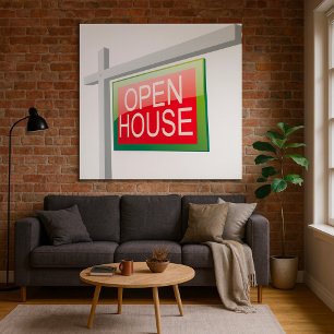 Open House Real Anwesen Sign Poster