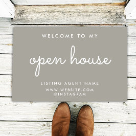 Open House Real Anwesen Willkommen Warm Gray Realt Fußmatte