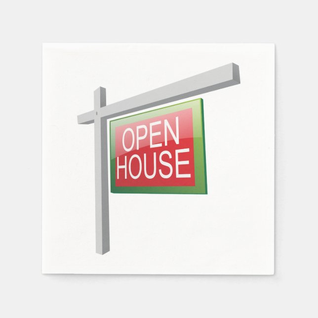 Open House Real Anwesen Zeichenpapier Napkins Serviette (Vorderseite)