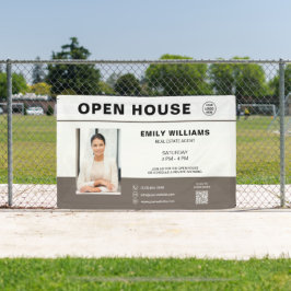 Open House Real Estate Logo QR Promotional Banner