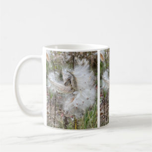 Open Milkweed Pods Samen mit Seide Kaffeetasse