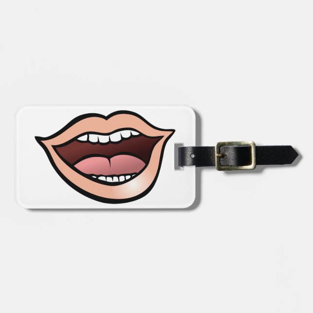 Open Mouth Lips Teeth Tongue Gepäckanhänger (Vorderseite horizontal)
